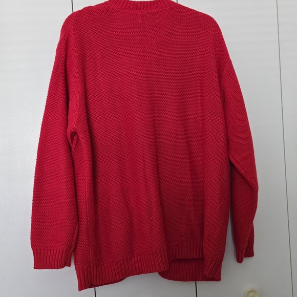 Red Cable Knit Cardigan Sweater size 2X - Picture 3 of 12